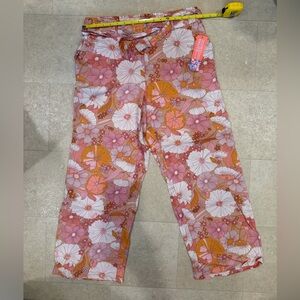 NWT Bunulu Flowy Pants size M - Pink, Orange & white